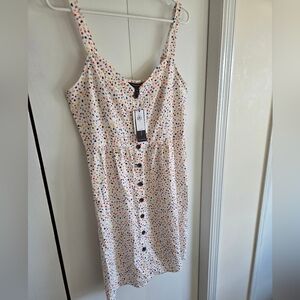 Banana Republic White Dress with Colorful Dots